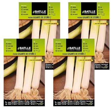 Pack 4 Semillas de puerro gigante otoño Blancanieves de Semillas Batlle PACK (4)