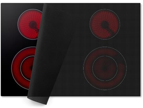PAWBOSE Heat-resistant Silicone Induction Cooktop Mat, Glass Top Stove Cover Protector for Electric Stove, 30.7x20.4 Translucent Induction Cooktop Hop and Multifunctional Countertop Mat