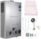 Calentador de agua a gas 6/8L GLP LPG con modos de invierno y verano, con cabezal de ducha de efecto lluvia y manguera de ducha,Calentador de agua instantáneo de acero inoxidable certificado CE, para