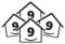 4 x Bin Numbers for Wheelie Bins, 1-99, 15cm ‘Happy House’ Design Dustbin Stickers, Easy Application Stick On Number Stickers - Weatherproof Self Adhesive Vinyl, Black (9)