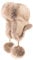 Futrzane Fliegermütze - Schapka Uschanka Damen - Fell Trapper Mütze aus Leder (L, Sand - Beige Siberian)