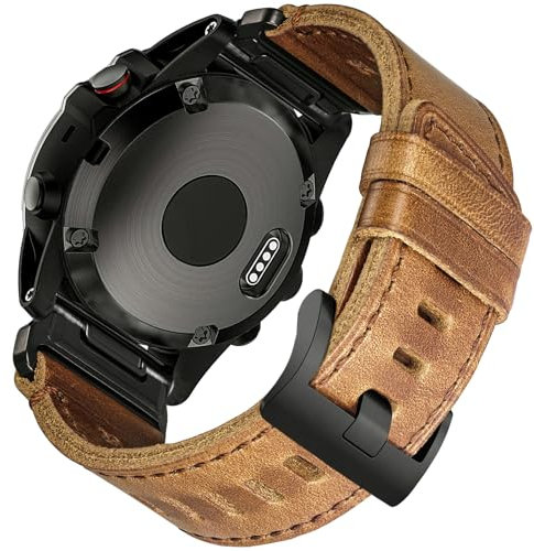 Leather Strap for Garmin Fenix 7S/6S/5S, 20mm Replacement Band for Fenix 7S Pro/6S Pro/5S Plus/ 6S Solar/Instinct 2S/ Instinct 2S Solar /Mk1S / Mk2S / D2 Delta S/Approach S70