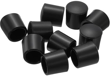 sourcing map Door Stop Bumper Tips, 10Pcs - Rubber Door Stopper Tips Caps, Silicone Bumper Replacement Ends for Protect Doors, Wall (Black)