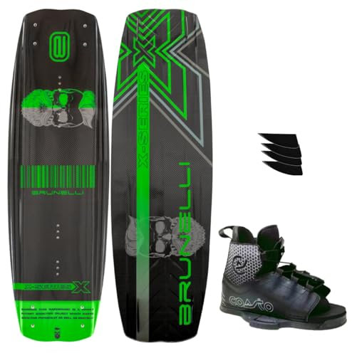 BRUNELLI Carbon Wakeboard Set 138 cm mit COASTO Diamond Wakeboardbindung Board grün