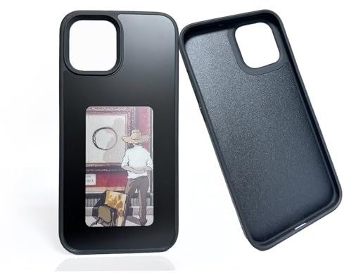 QSM E Ink Screen Custom Case for iPhone 12 Pro Max Cases with E Ink Display, DIY Picture Photos, for iPhone 12 pro max(6.7) TPU Shell Comprehensive Protection 4-Color Ink Screen Smart Case Black