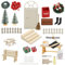 LERKNVOE Porta Elfo Natale Kit, 69Pcs Porticina Dell Elfo di Gnomo, Accessori Porta Degli Gnomo in Legno, Porta Magica Elfo per Decorazione Casa Delle Bambole Fai Da Te Natale Bambini Regalo