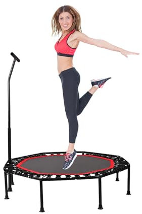 Trampoline Fitness Elastique pour Sauter de Ø90cm et Silencieux. Installation Facile, Octogonale pour Adultes,Enfants. Intérieur,Extérieur avec Accoudoirs Réglables en Mousse.o