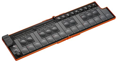 Korg nanoKEY Fold - Controlador de teclado MIDI plegable de 25 teclas con USB-C y TRS-MIDI - Naranja Lava