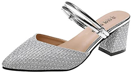 Womens Court Sandals Pointed Toe Mid Heel Ankle Strap Party Occasion Dress Sandals Black Stiletto Heels Size 6 Closed Toe Block Heel Slingback Gold Shoes for Women