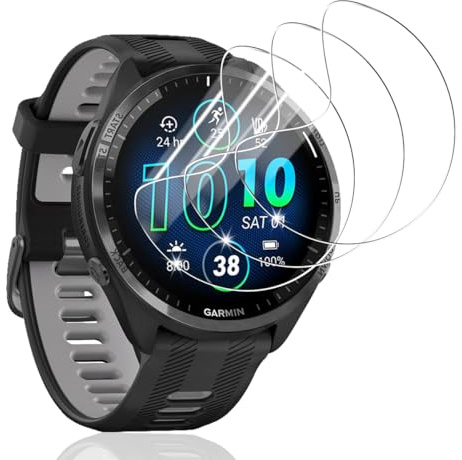Bekiikoo 3 Pièces Protection Écran pour Garmin Forerunner 965 [pas en Verre Trempé], Sans Bulles, Haute Définition, Transparent Doux TPU Film Protecteur Protection D'écran pour Garmin Forerunner 965