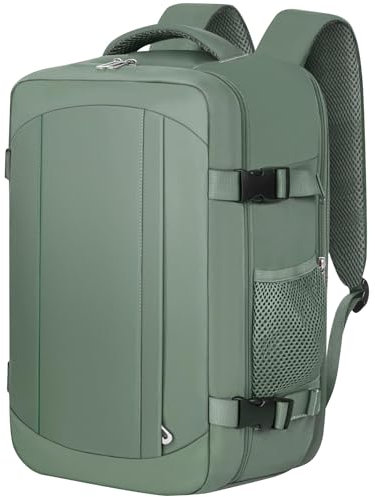 Ltemziiy Mochila Viaje Cabina Avion 40x20x25 para Ryanair, Bolsa de Equipaje de Mano Mochila de Cabina Travel Backpack Tamaño 20L - Verde Oscuro
