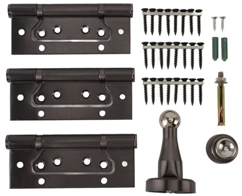5-Zoll-Türscharnier-Kit aus Metall Leise mit Starker Last, Magnetischer Tür Stopp für Wohn-und Gewerbe Flächen (GREY)