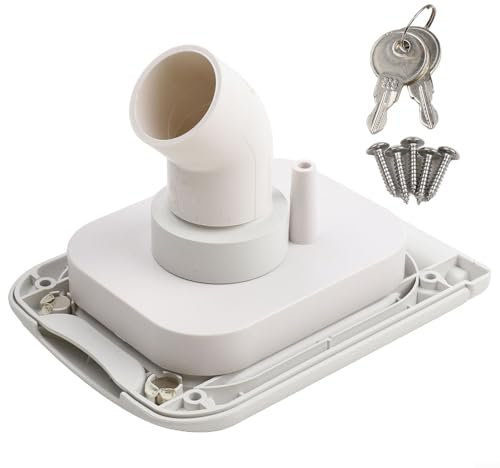 SMZhomeone Bouchon d'eau verrouillable pour camping-car avec clés - Verrouillable - Pour camping-car et remorque - 32 mm x 38 mm - Blanc
