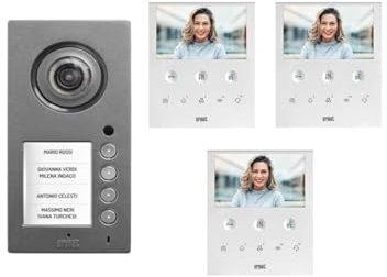KIT VIDEOCITOFONO 3 FAMIGLIE URMET VIVAVOCE 1760/6 QUATTRO MIKRA PLUS a colori