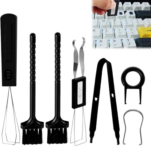 7PCS Keyboard Key Remover, Keyboard Cleaning Kit, Switch Puller Keycap Swapper Precision Tweezer Keycap Puller Set and Cleaning Brush Set, Laptop Cleaner Kit, Cleaning Tools for Mechanical Keyboards