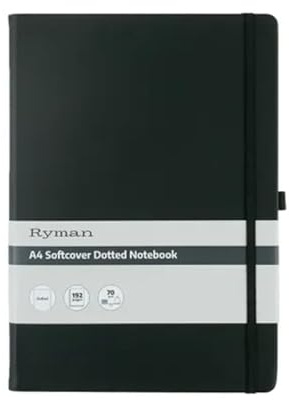 Ryman A4 Soft Cover Dotted Notebook (Black)