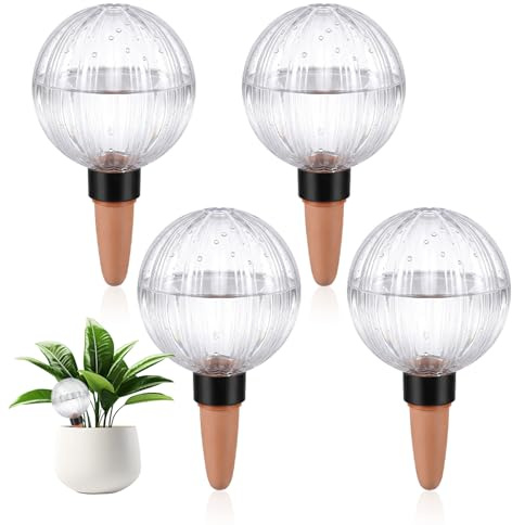RoxNvm Bolas de Rega para Plantas, 4PCS 500ML Autoriego Macetas Interior | Fácil de Usar,Autorriego para Macetas,Regador Automatico Plantas,Gel Riego Plantas Vacacione para Oficina Viajes Vacaciones