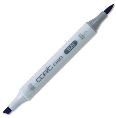 COPIC Ciao Marker Typ B - 29, Ultramarine, vielseitiger Layoutmarker, mit einer mittelbreiten und einer Brush-Spitze