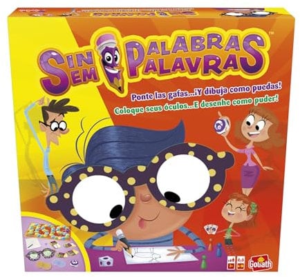 Goliath - SIN PALABRAS - Divertido Juego de Mesa para Niños Desde 7 Años - Juego de Dibujar con Graciosas Gafas que Distorsionan los Dibujos - Para Jugar en Familia o con Amigos - 4 a 16 Jugadores