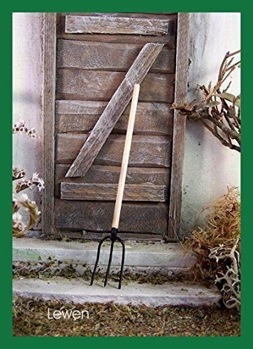 Kimmerle Miniatur Heugabel aus Metall mit Holzstiel. Größe 10 cm. Krippenwerkzeuge.