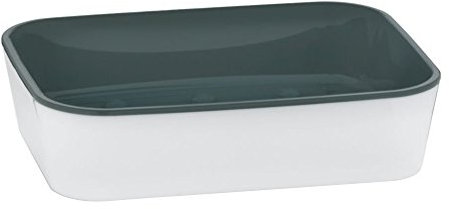 kela 22592 Porte-Savon Nuria en Plastique Blanc/Gris, 12 x 9 x 3 cm