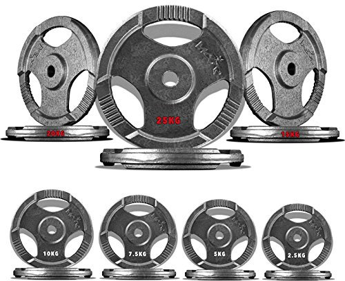 We R Sports® 1 TRI-GRIP Hammertone Disc Weight Plates EZ Bar Curl Barbell Weights Fitness Gym 2 X 2.5KG (Pair)