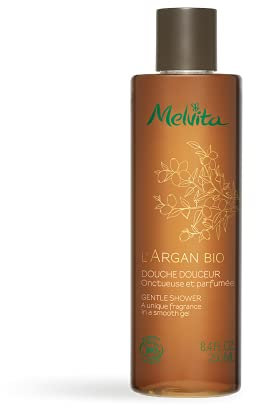 Melvita - Gel de ducha Argan Bio - Limpia delicadamente - Sin sulfatos - 99% natural - Certificado Bio - Fórmula vegana - Frasco 250 ml