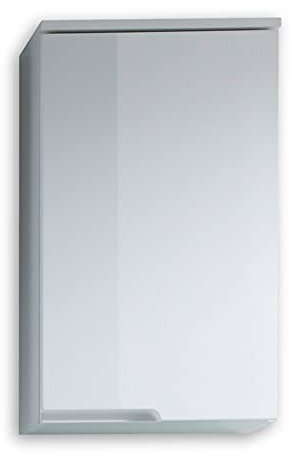 Stella Trading SPICE Badezimmer Hängeschrank in Weiß Hochglanz - Badezimmerschrank Bad Schrank mit viel Stauraum - 40 x 67 x 23 cm (B/H/T)