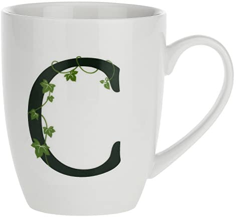 La Porcellana Bianca - Tazza Lettera C, Bianco - Arredo Casa, Cucina - Linea Atupertu - Idea Regalo - Stoneware - 380 cc