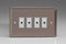 Varilight 4-Gang 1-Way Remote/Tactile Touch Control Master LED Dimmer 4 x 0-100W (Max 10 LEDs) Pewter JRE104