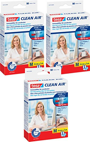 Tesa Feinstaubfilter für Laserdrucker, Clean Air (3× Größe M)
