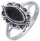 mantraroma Silber Ring Damen 925 Onyx Edelstein schwarz ausgefallen verspielt