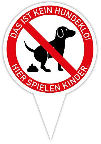 Steckschild Kein Hundeklo! Hier spielen Kinder I Alu-Verbund 16 x 24,5 cm I keine Hundetoilette, Hunde koten verboten I hin382