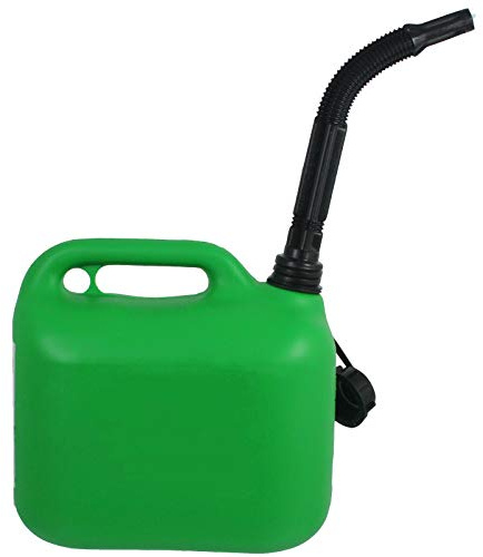 SPARES2GO Green Jerry Can with Flexible Spout (5 Litre)