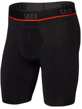 Saxx Underwear Men's Long Leg Boxer Briefs – Kinetic HD Semi-Compression Men’s Underwear with Built-in Ballpark Pouch Support, Core
