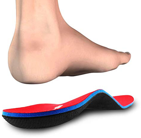 PCSsole Solette Plantari Ortopedici Supporto per Arco plantare,Solette Scarpe per Piede Piatto, Fascite Plantare, per Uomo e Donna Rosso (EU46-47(29.5cm))