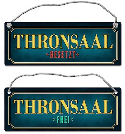 Thronsaal ist frei oder besetzt Toiletten-Wendeschild mit Kordel Klo WC Thron