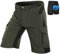 Vzteek Herren MTB Hose Fahrradhose mit Gepolstert, Schnelltrocknende MTB Shorts Mountainbike Hose Herren(Grün,XL)