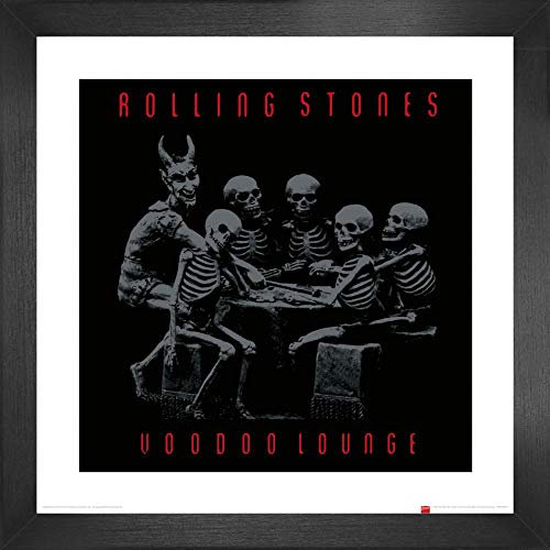 1art1 Rolling Stones Poster Kunstdruck Bild und MDF-Rahmen - Voodoo Lounge Cover (40 x 40cm)
