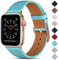 CeMiKa Compatibile con Apple Watch Cinturino 38mm 40mm 41mm 42mm 44mm 45mm 49mm, Cinturini in Vera Pelle per iWatch Series 9 8 7 6 5 4 3 2 1 SE/Ultra/Ultra 2, 42mm/44mm/45mm/49mm, Verde/Oro Rosa
