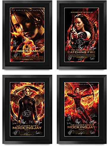 HWC Trading FR A3 The Hunger Games Collection Jennifer Lawrence Gifts Gedrucktes Poster, signiertes Autogramm, Bild für Film-Andenken, A3, gerahmt