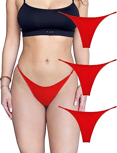 KUKU PANDA Perizoma da Donna Sexy Hot Filo Tanga Mutande in Cotone Senza Cuciture Intimo Pacco da 3 Slip