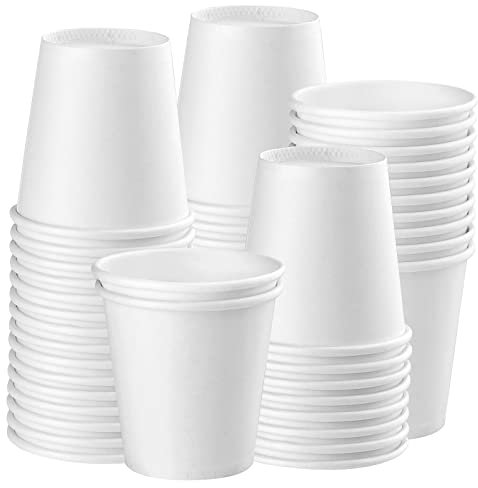 Prgery 50 Pack 3oz White Paper Cups, Bathroom Cups Disposable,Moushwash Cup Small Snack Cup for Water, Juice, Candy Ideal for Party Bathroom and Office