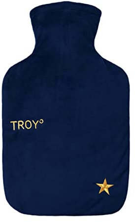TROY – die sichere Wärmflasche – 2x so lange warm – schneller auf Wohlfühltemperatur – wird nicht zu heiß – TV-Bekannt aus VOX-Gründer-Show „Höhle der Löwen“ (Classic: navy-gold)