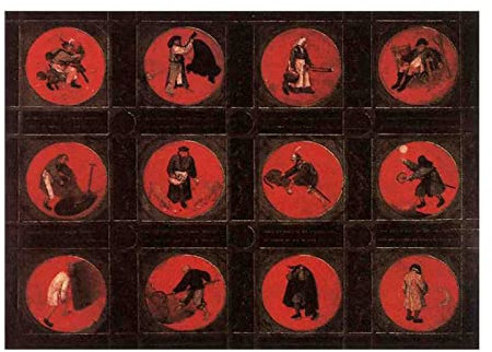 Pieter Bruegel the Elder《Zwölf Sprichwörter》Leinwandbilder Kunstdruck Bilder Reproduktion Leinwanddruck Bilder Leinwand Gemälde Wanddekoration Wandbild Genremalerei（30x42cm）12x17inch,Ungerahmt)