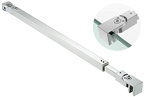 Barre de support stabilisatrice pour murs de douche, plafond, douche, cabine de douche, acier inoxydable, épaisseur du verre 6-10 mm, ajustement (730-1200 mm)