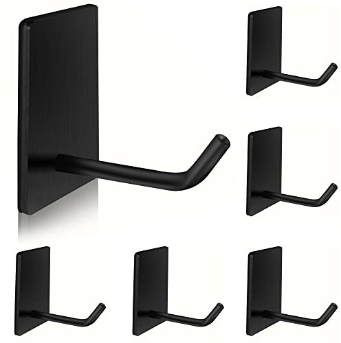 TONHTCAT Adhesive Hooks Heavy Duty, Long Self Adhesive Wall Hook, Sticky Towel Hangers for Kitchen Bathroom, Waterproof Stick on Door Hooks for Hanging Key Hat Coat