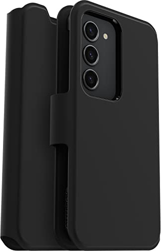 OtterBox Strada Via Hülle für Samsung Galaxy S23, Schwarz | Stoßfest, sturzsicher, dünn, Angenehme schützende Folio-Hülle mit Kartenhaltern, 2x getestet nach Militärstandard