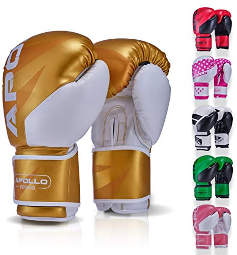 Apollo Boxhandschuhe Männer aus PU Leder | Thai Boxhandschuhe Damen und Herren | für Boxsack, Training, Sparring, Fitness, MMA Handschuhe | Kickbox Handschuhe | Boxing Gloves 12/14/16oz.