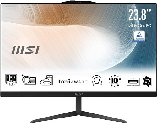 MSI Modern AM242 12M-1244IT AIO Desktop - 23.8 IPS, Intel Core i5-1235U, 1920x1080 (FHD), 14ms, 8GB (DDR4 SDRAM), SSD 512GB, include tastiera e mouse cablati, webcam integrata - Windows 11 Home
